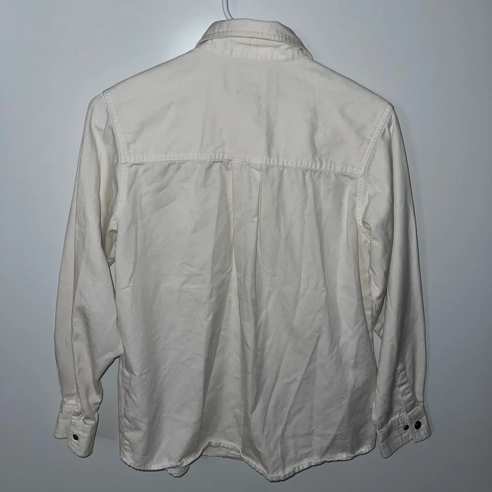 Harley Davidson White Denim Snap Front Shirt Jacket‎ Size Medium